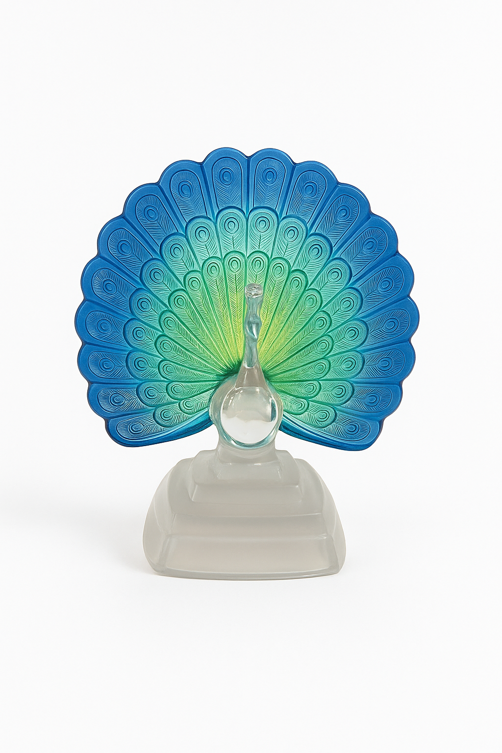 Paon en pâte de cristal Daum