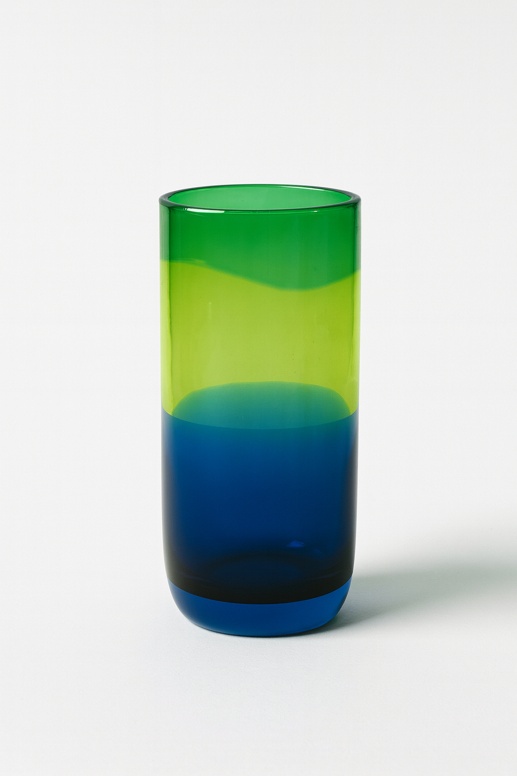 Vase en verre soufflé Bleu et vert