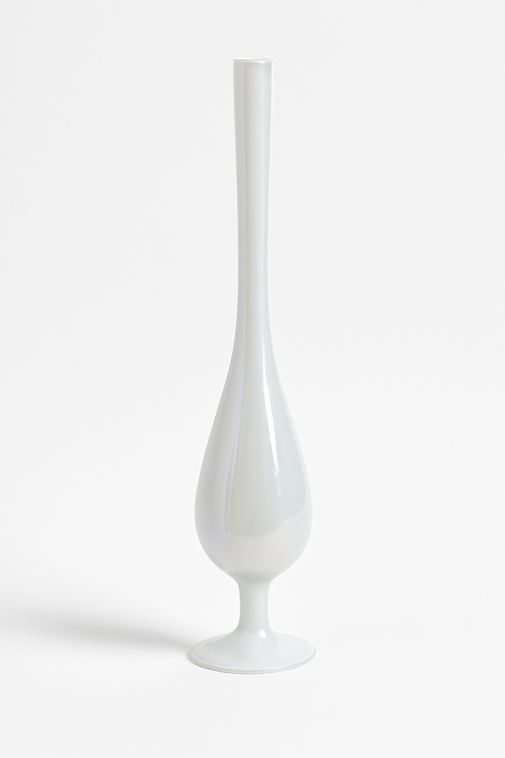 Vase en verre opalin Blanc irisé