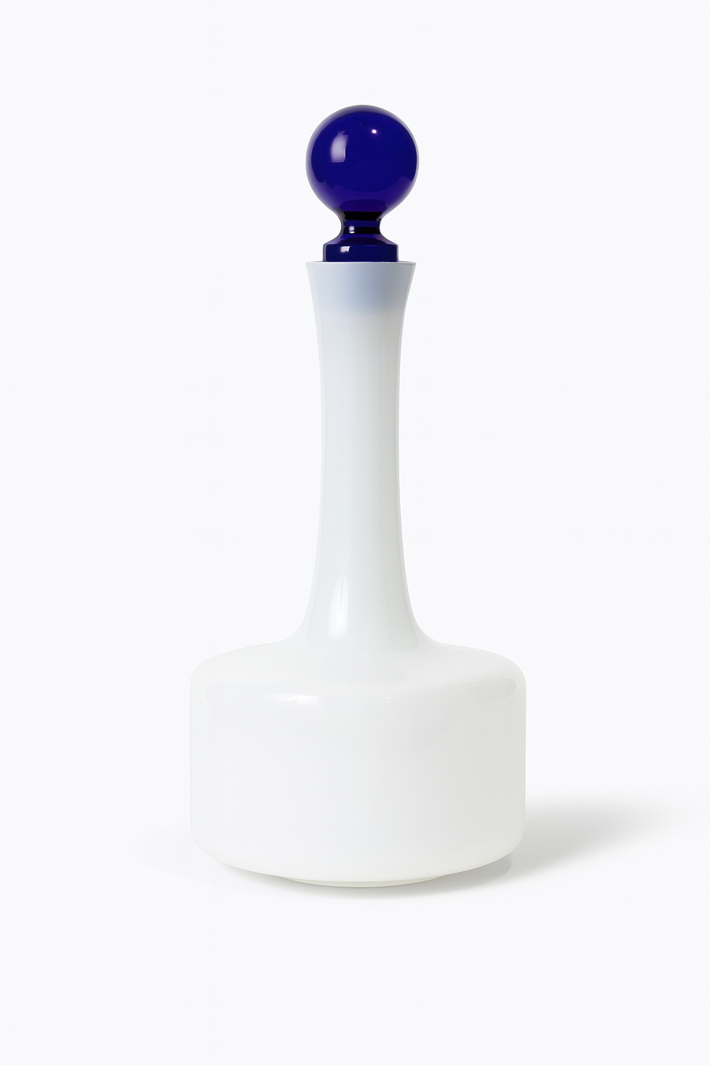 Carafe en verre opalin Blanc et bleu