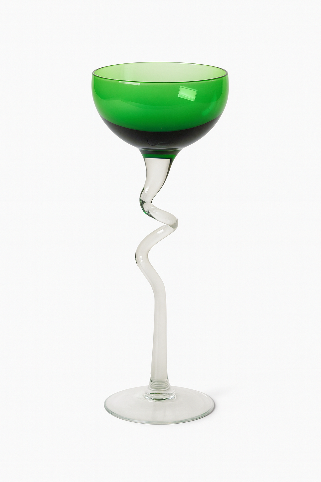 Coupe décorative en cristal soufflé Verte