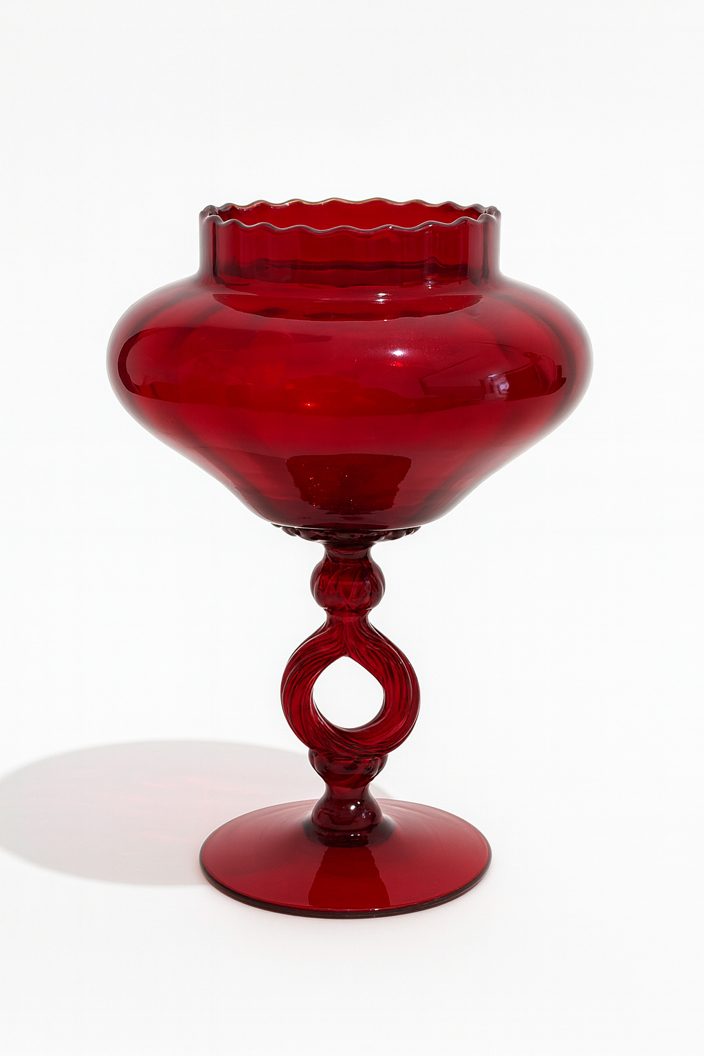 Bonbonnière en verre soufflé Rouge rubis
