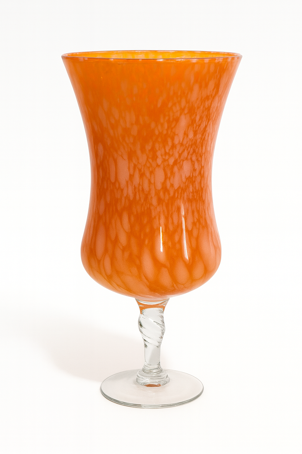 Vase en verre soufflé Orange moucheté