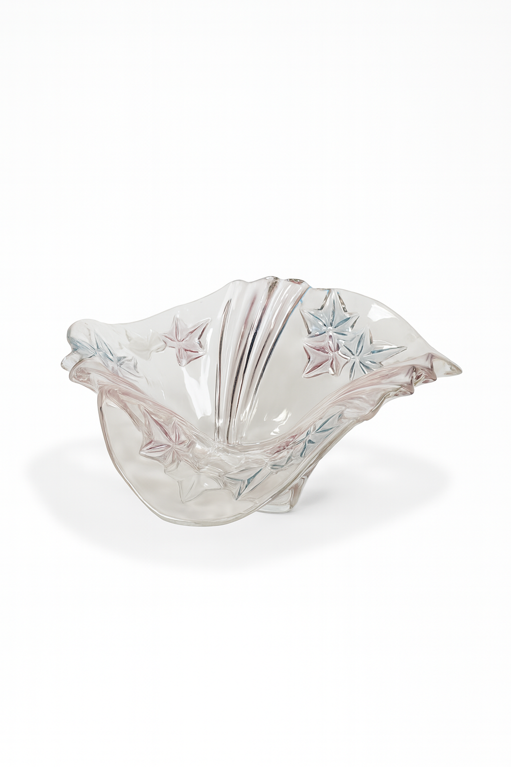 Plat décoratif en verre Rose poudré et bleu pastel