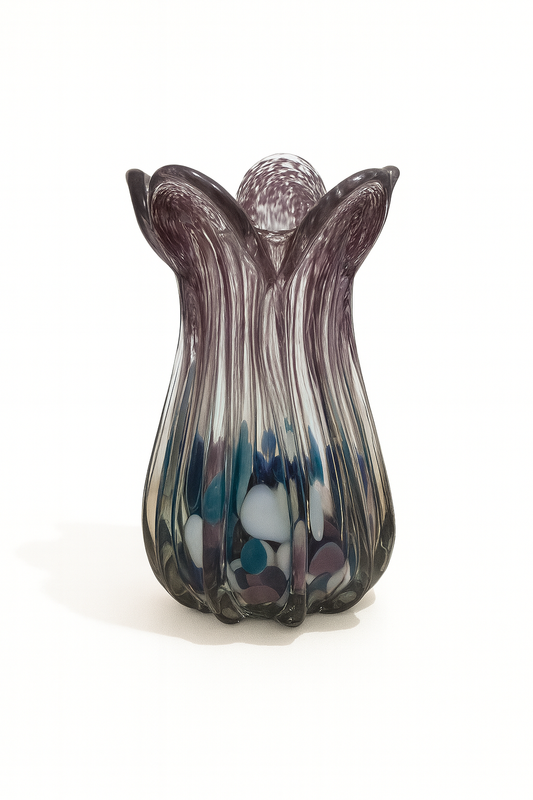 Vase en verre soufflé Violet fumé