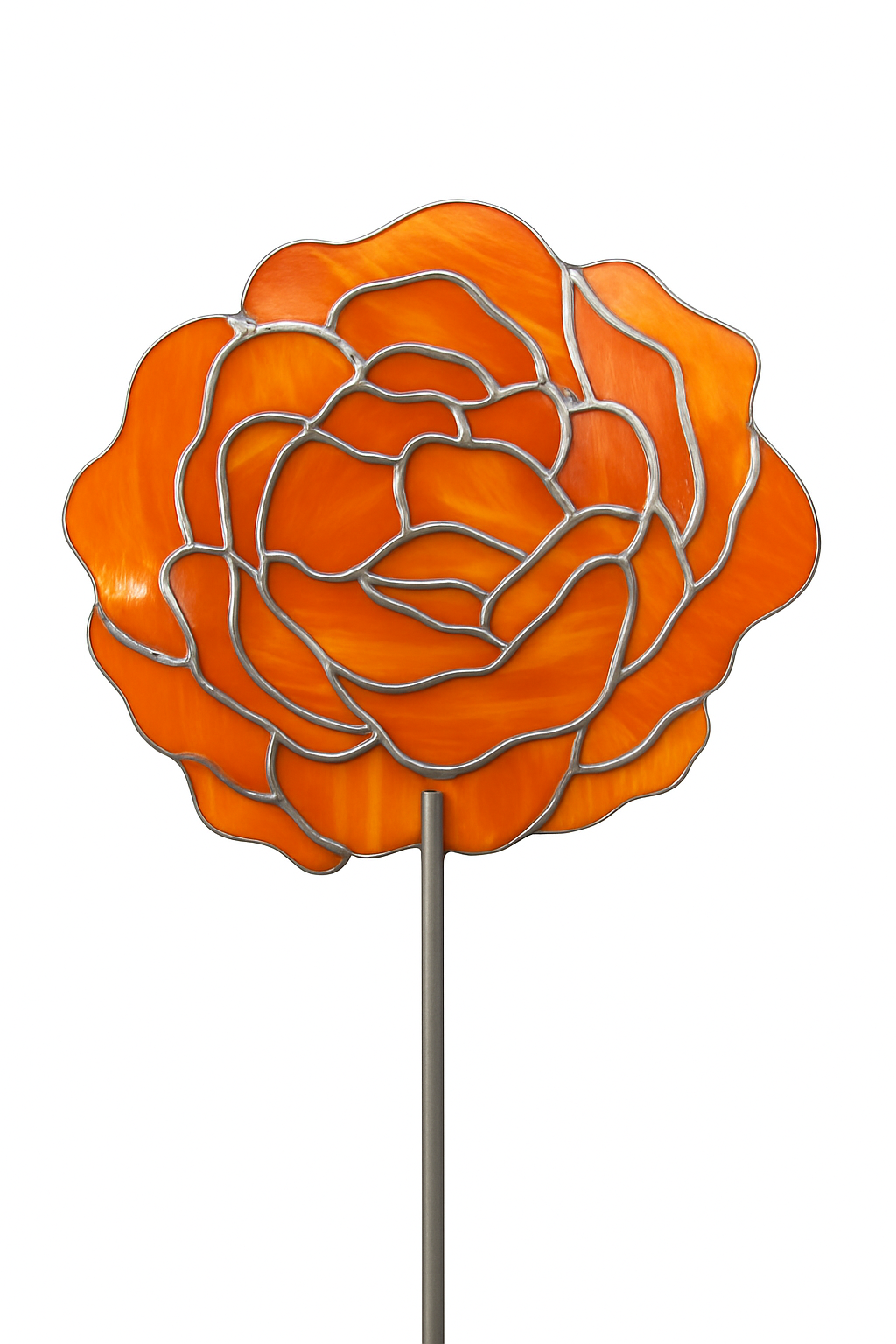 Sculpture florale Pivoine orange