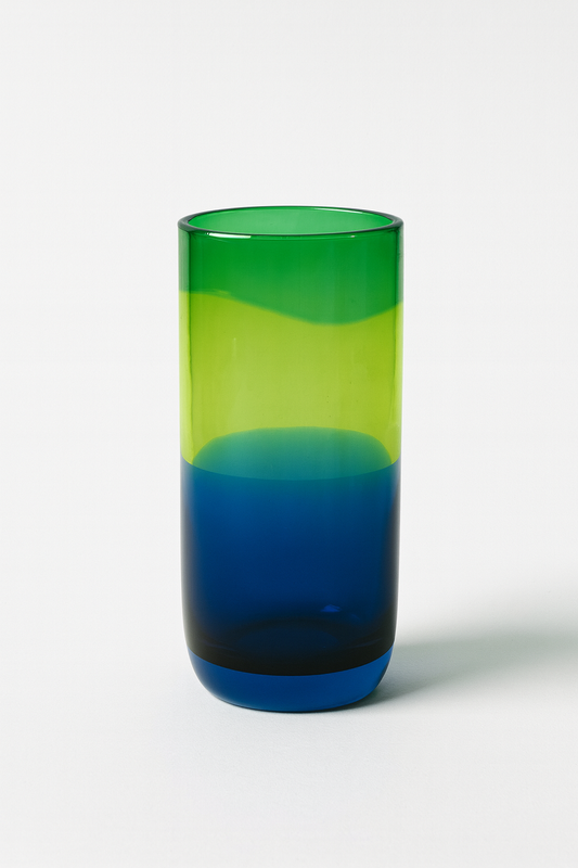 Vase en verre soufflé Bleu et vert