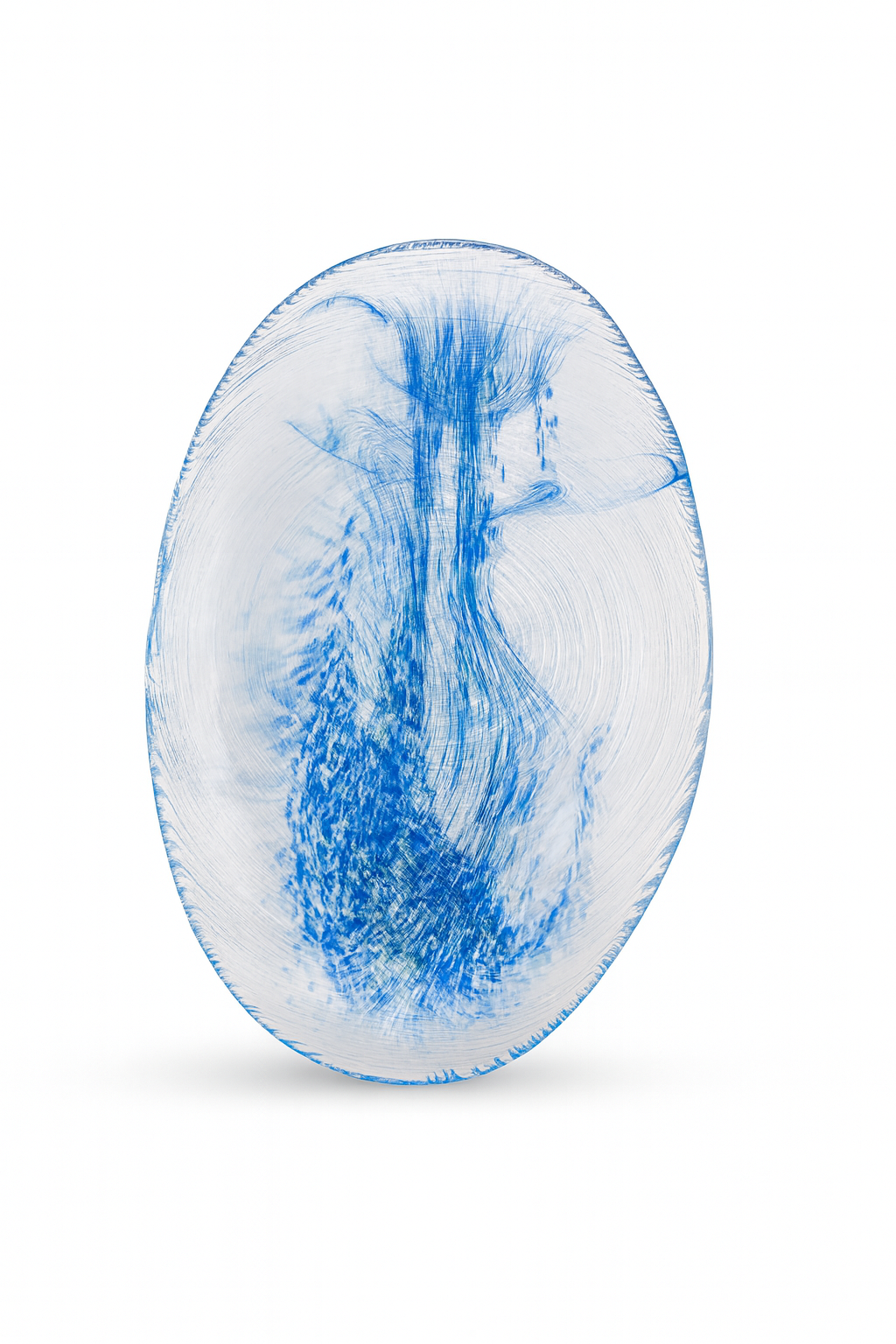 Plat décoratif en verre Bleu