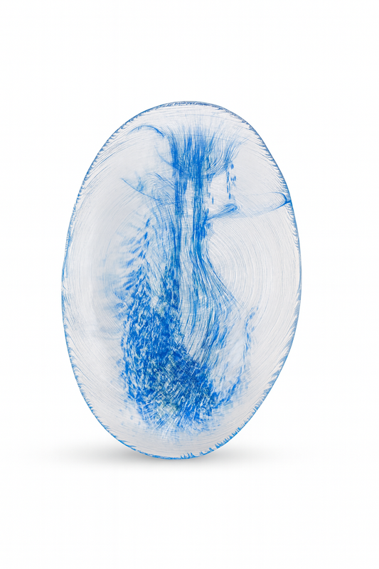 Plat décoratif en verre Bleu