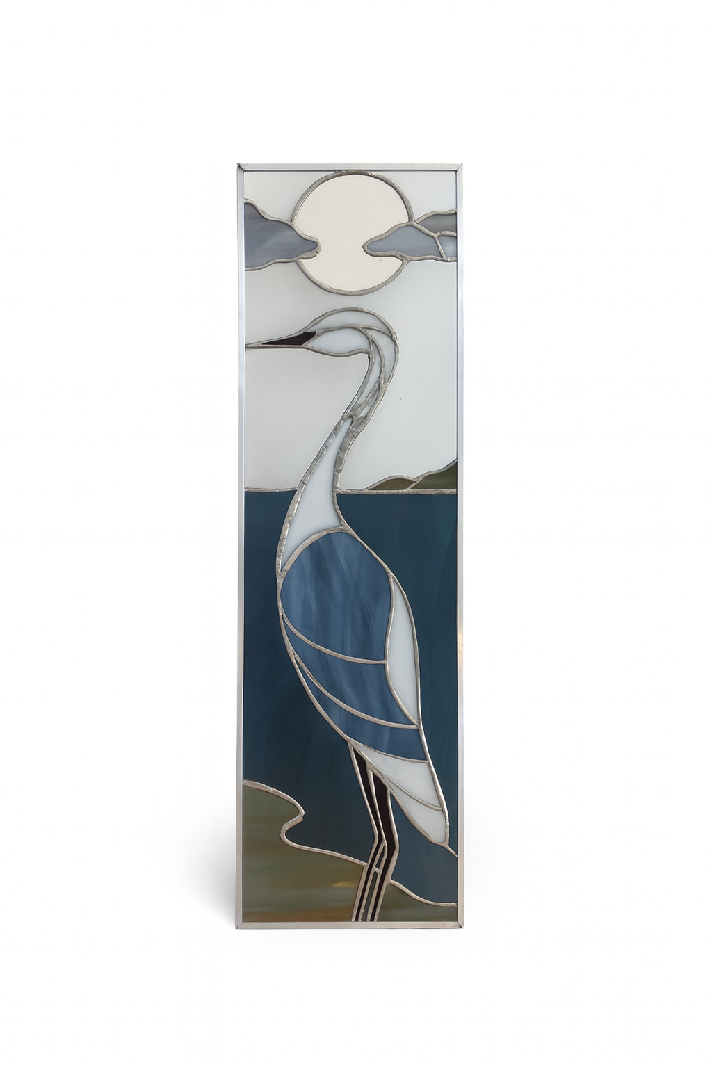 Vitrail Tiffany – Héron au bord de l’eau