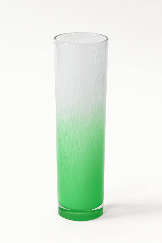 Vase en verre soufflé Blanc et vert