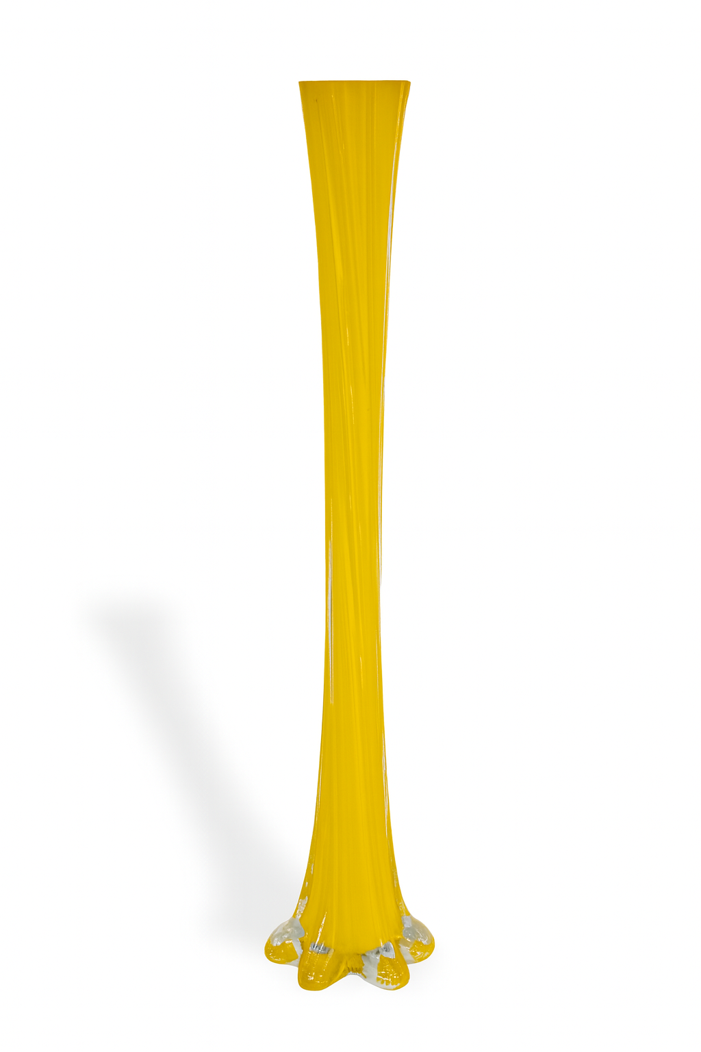 Paire de vases en verre soufflé Jaune et rouge