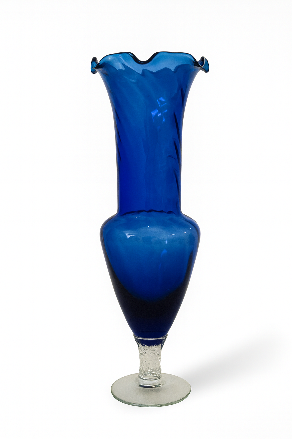 Paire de vases en verre soufflé Bleu cobalt