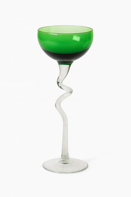 Coupe décorative en cristal soufflé Verte