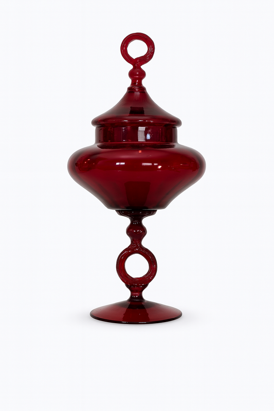 Bonbonnière en verre soufflé Rouge rubis