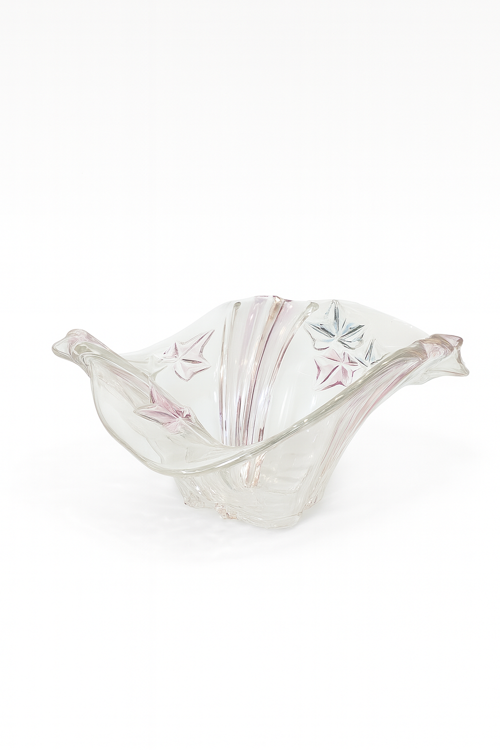 Plat décoratif en verre Rose poudré et bleu pastel