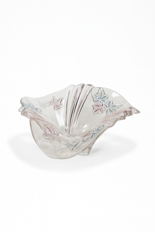 Plat décoratif en verre Rose poudré et bleu pastel