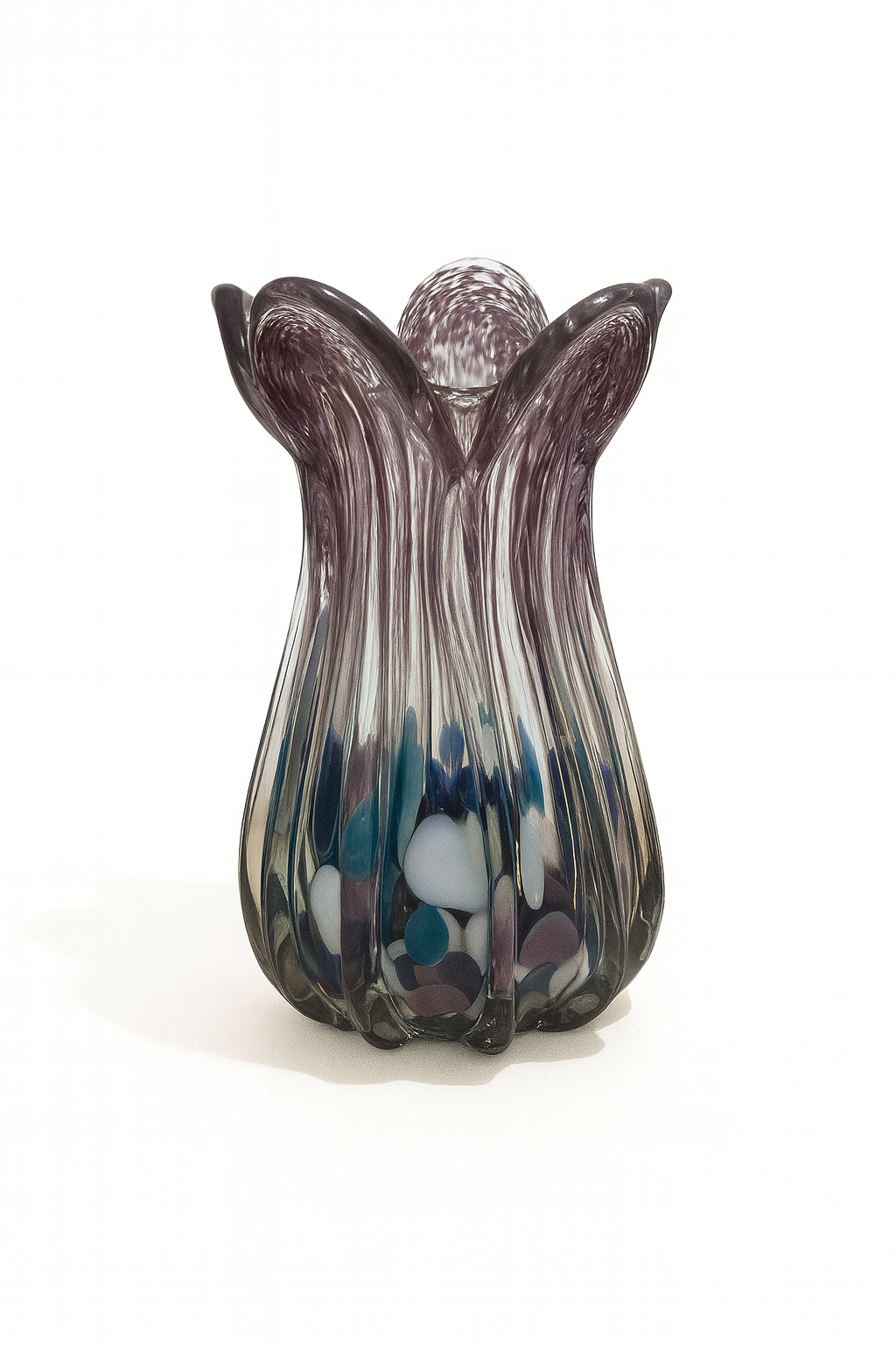 Vase en verre soufflé Violet fumé